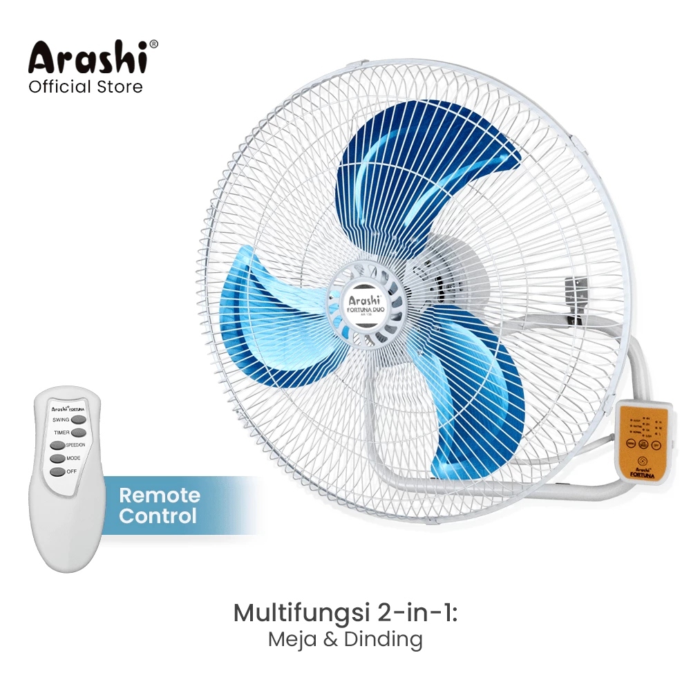 Arashi Kipas Angin Meja Dinding Remote Fortuna Duo 18inch + Remote