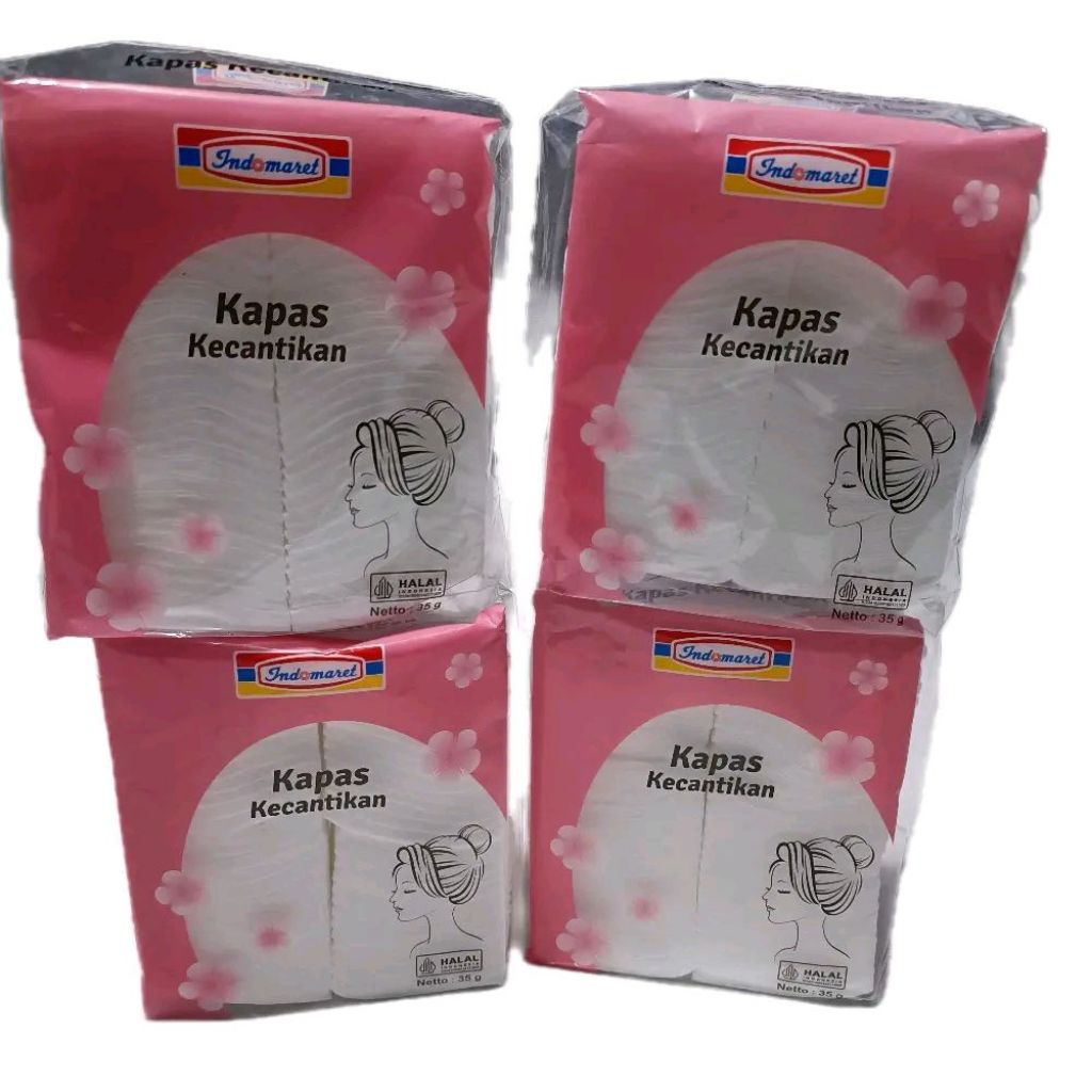 [PAKET 4 BUNGKUS] INDOMARET Kapas Kecantikan Putih Kemasan 35gr