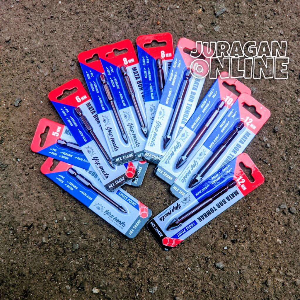 Mata Bor 5 6 8 10 12 Mm Tjap Mata Mata Bor Mata Granit kaca besi beton Akrilik Multi Fungsi
