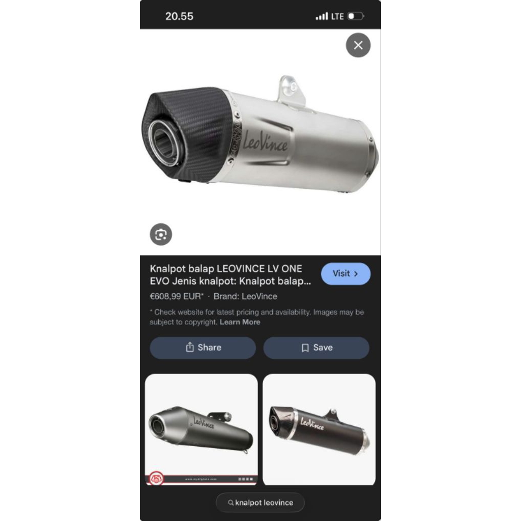 knalpot original srv silincer model wrx pipa/leher full cacing aerox155 nmax pcx adv vario beat