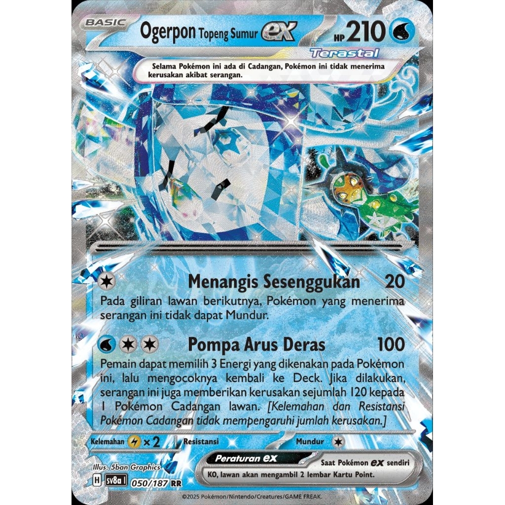 Tcg Pokemon RR Ogerpon Topeng sumur EX ID