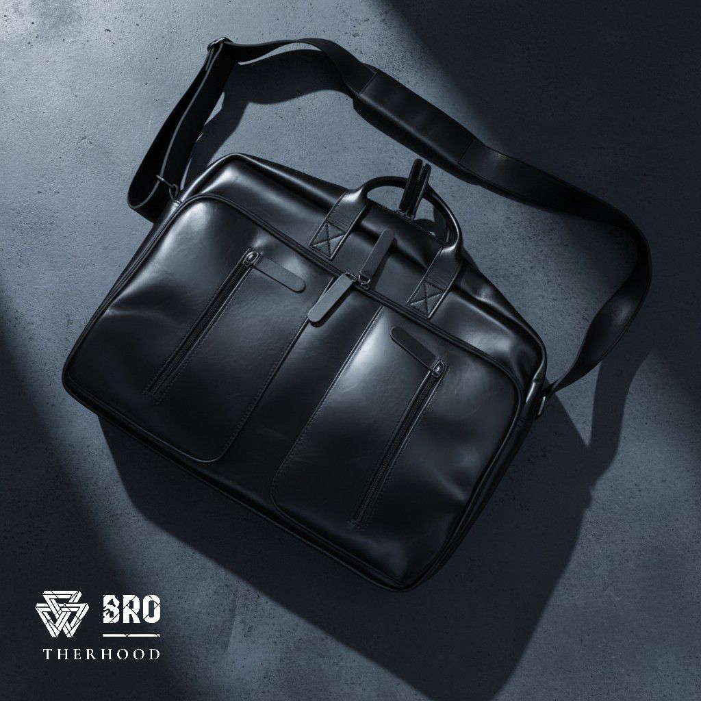 tas selempang laptop kulit sapi dengan ekstra tempat file TSB27