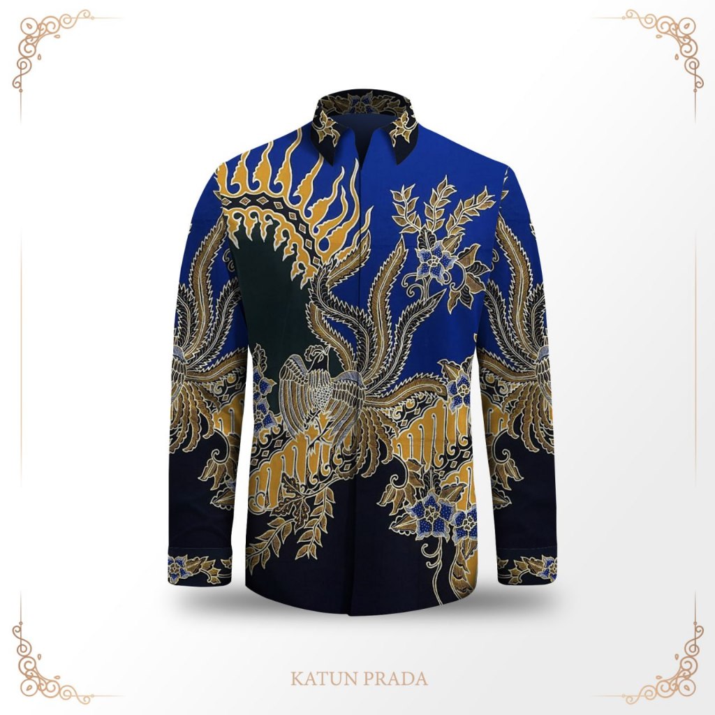 Kemeja pria lengan panjang formal bahan katun premium batik prada pria anak muda batik exclusive pek