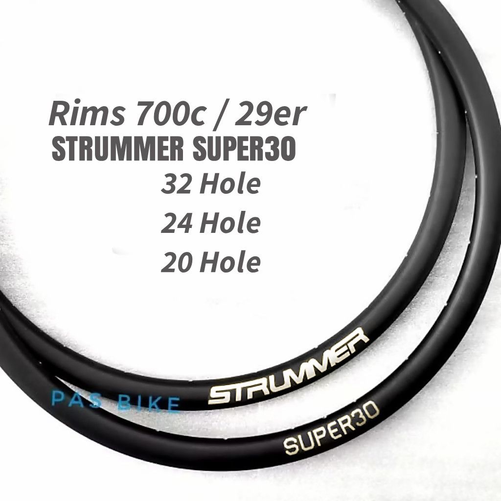Rims Gravel 700c 24 Hole 32 Hole Tubeless Velg Strummer Super 30