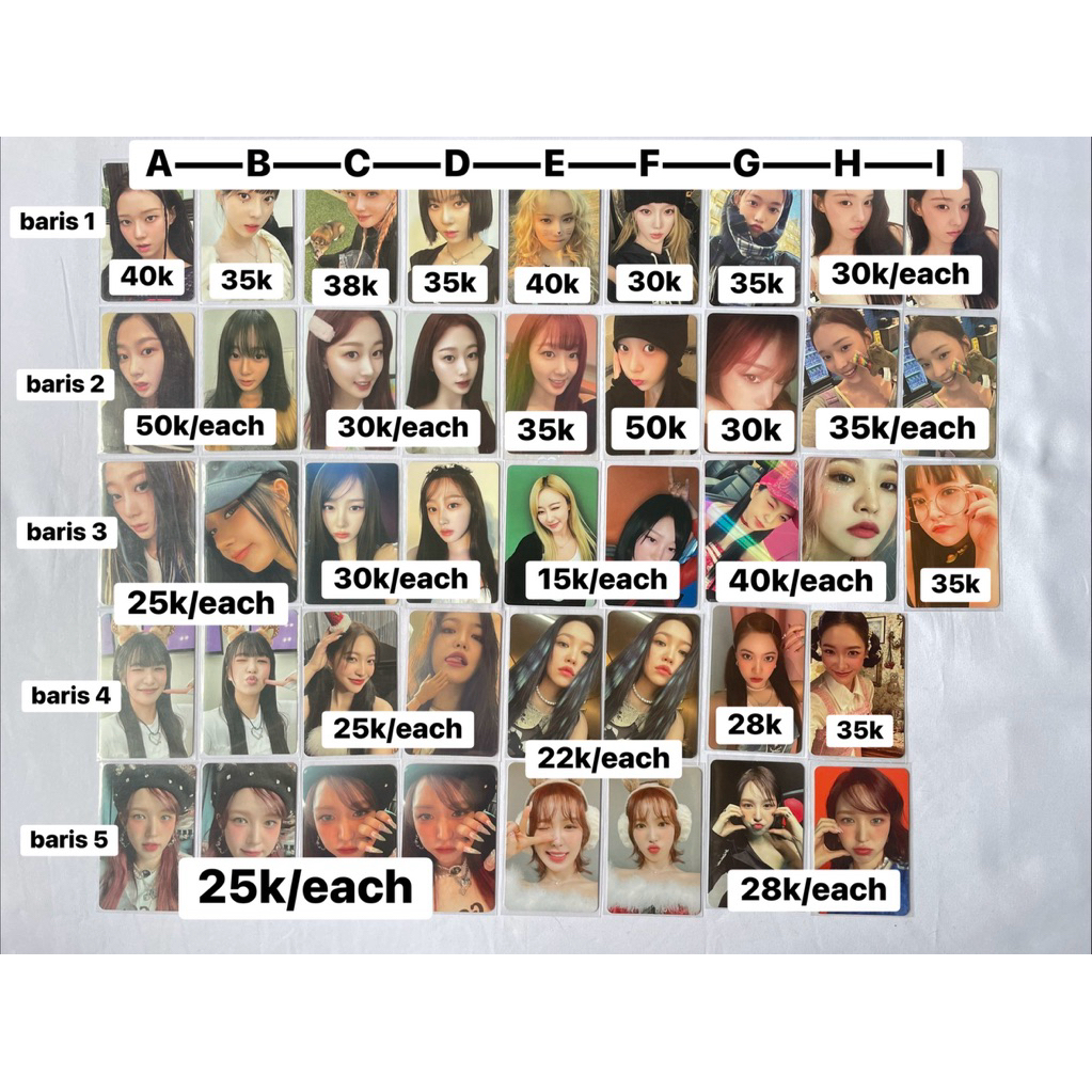 AESPA RED VELVET PHOTOCARD IRENE BAE JOOHYUN KIM YERIM  WENDY WINTER WINTER GISELLE YERI PINK CHRIST