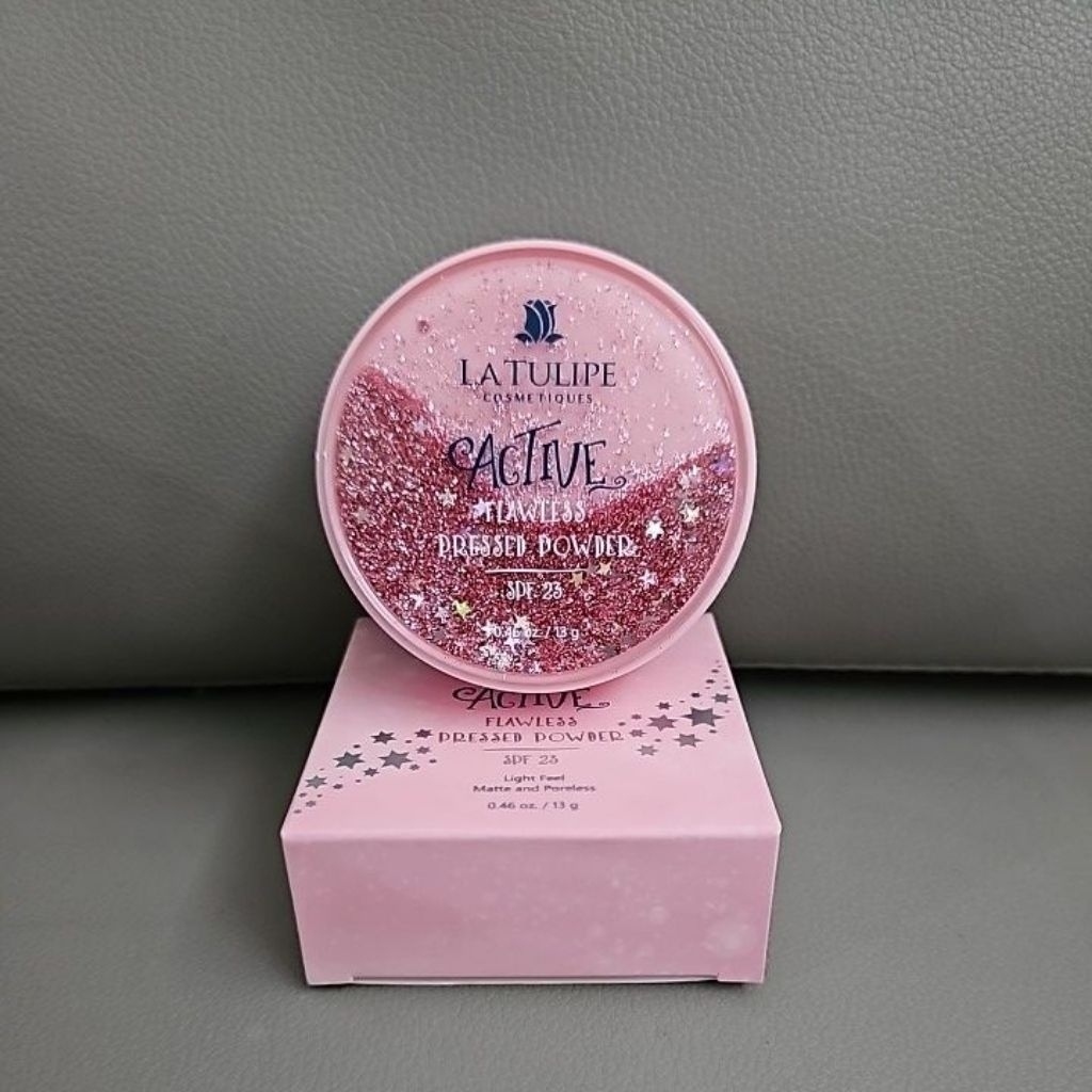 >> NEW << LA TULIPE ACTIVE FLAWLESS PRESSED POWDER / BEDAK PADAT LA TULIPE SPF 23 13 gr