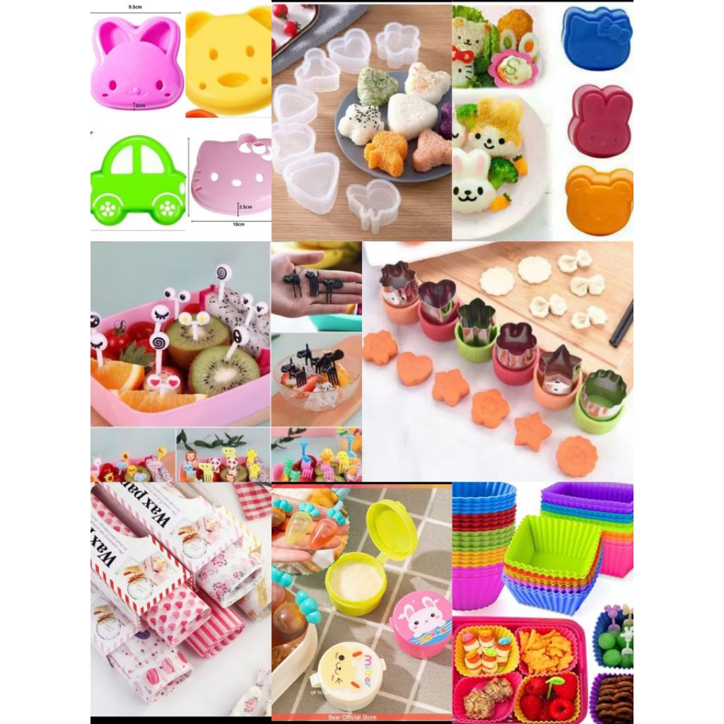 Paket Lengkap 1 Set Alat Bento Anak Alat Bekal Peralatan Bekal Anak TK SD
