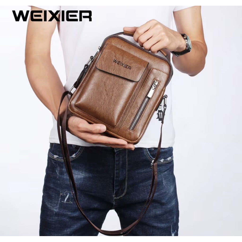 (preloved) tas weixier 8602 tas selempang pria kulit sling bag premium