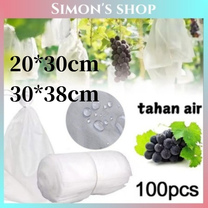 100 200PCS Pembungkus Buah Jaring Anti Serangga Cover Buah Anggur Kelengkeng Strawberry Pisang Nangk