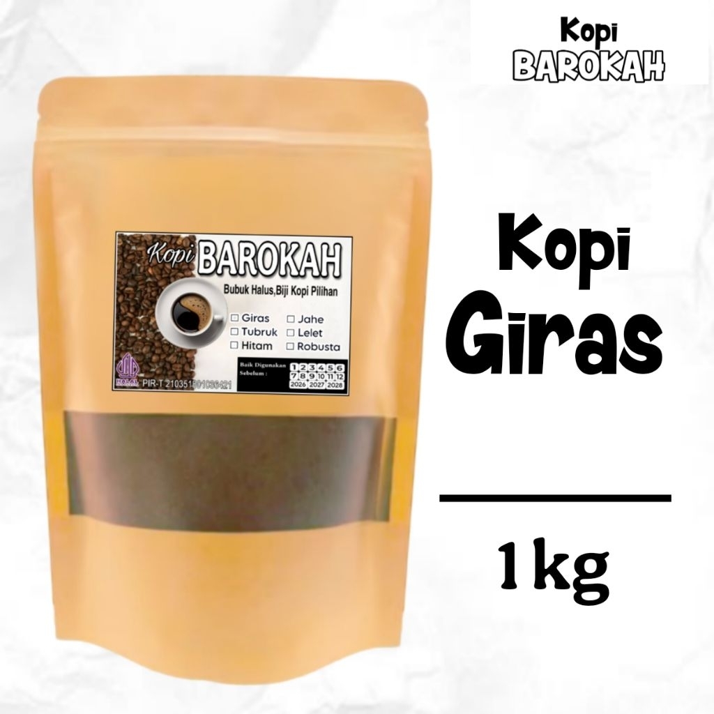KOPI GIRAS 1 KG, KOPI GIRAS ASLI KOPI GIRAS JAWA - KOPI BAROKAH. KOPI HITAM. KOPI 1 KG. TERMURAH