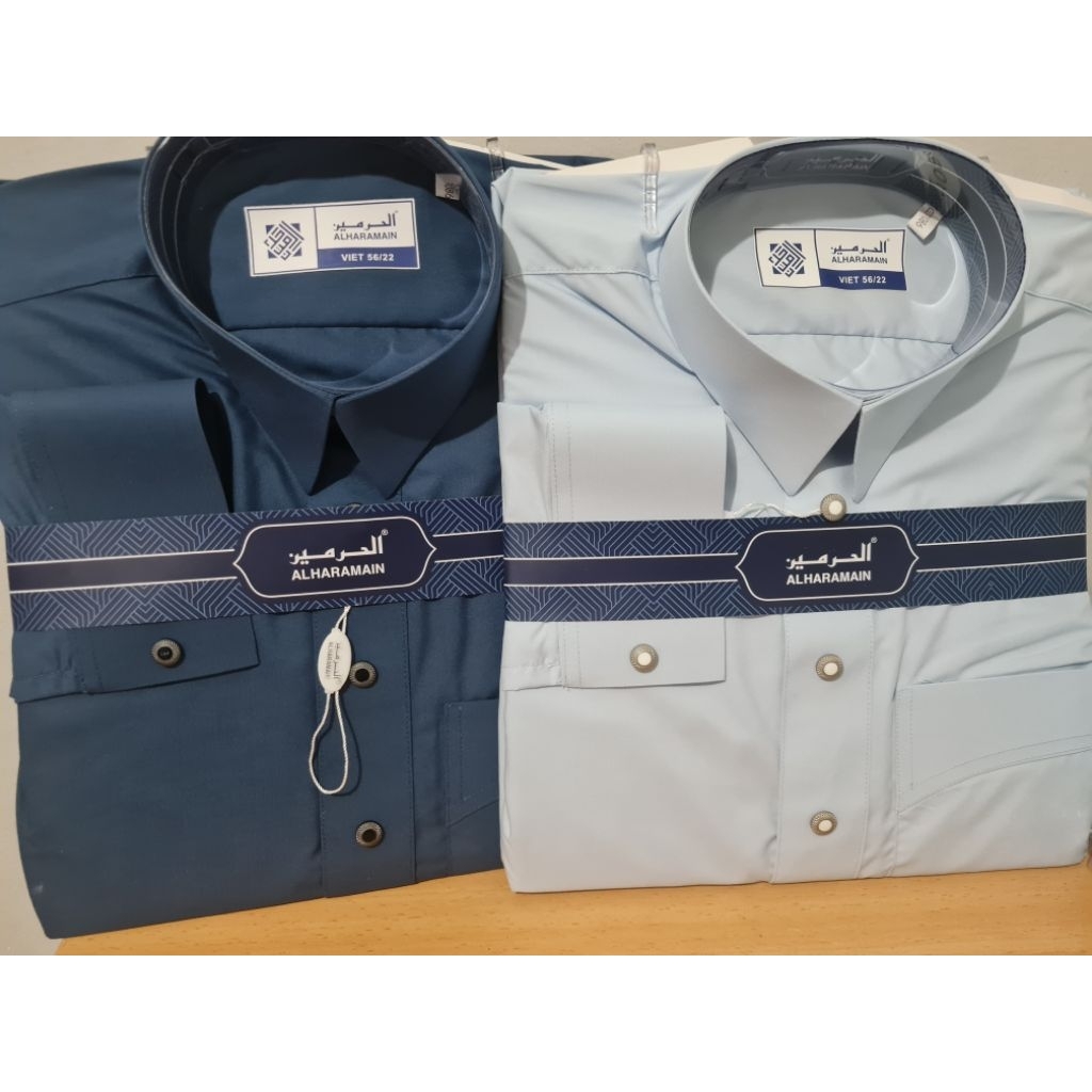 Jubah Al-Haramain Polycotton Premium manset SLIMFIT, krah kemeja