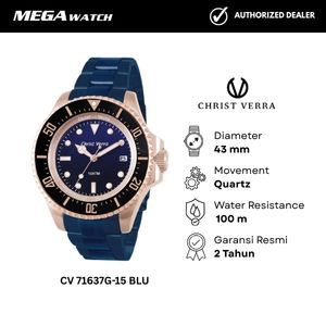 Jam Tangan CHRIST VERRA Pria Original CV 71637G-15 BLU