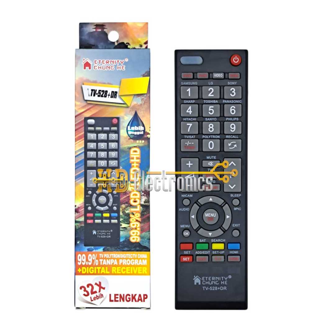Remot Remote Tv LCD LED Tv Tabung Universal ETERNITY CHUNG HE TV-528-DR
