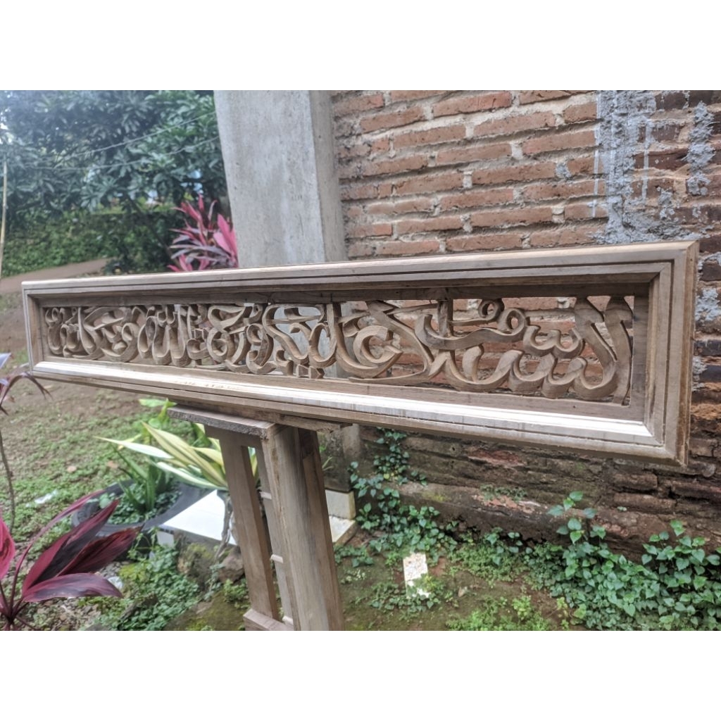 loster ukir kaligrafi asalamualaikum kayu jati