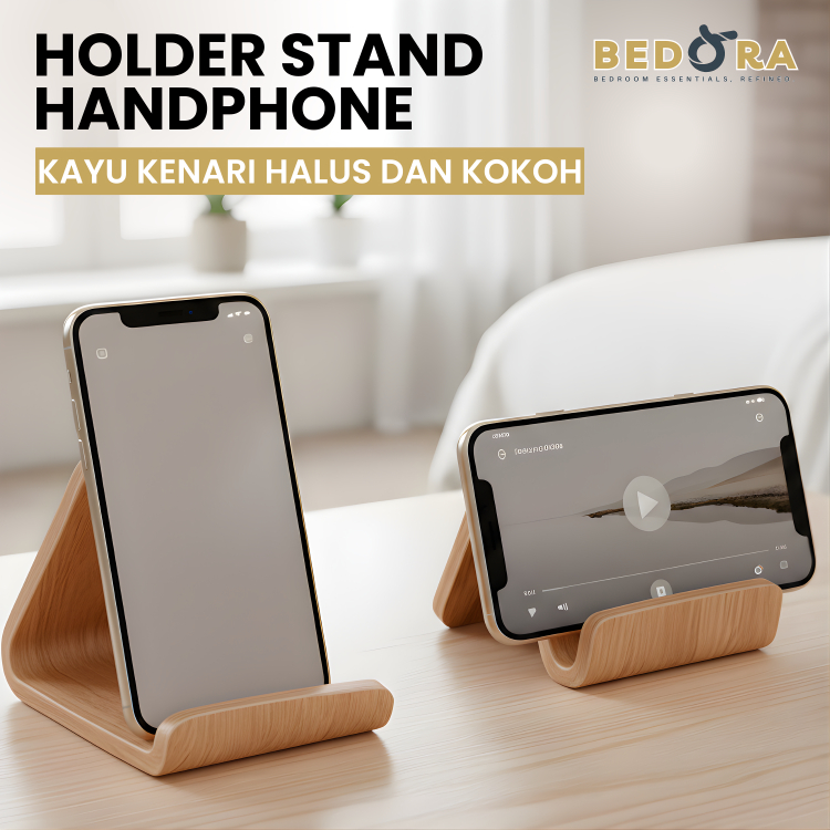 Stand Holder Hp Meja Wooden Phone Holder Stand Handphone Sandaran Dudukan Hp Ponsel Kayu