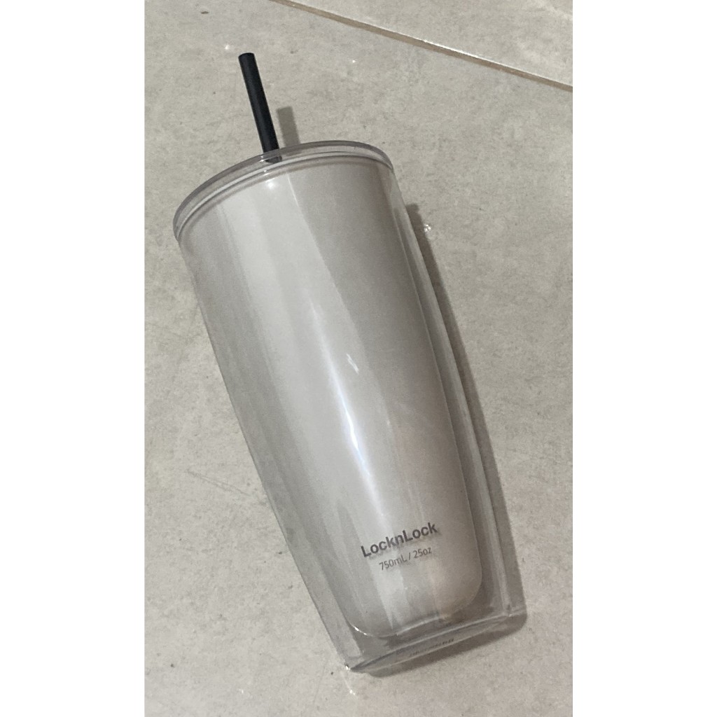 Tumbler LocknLock 750ml Original – Double Wall – With Straw - Preloved