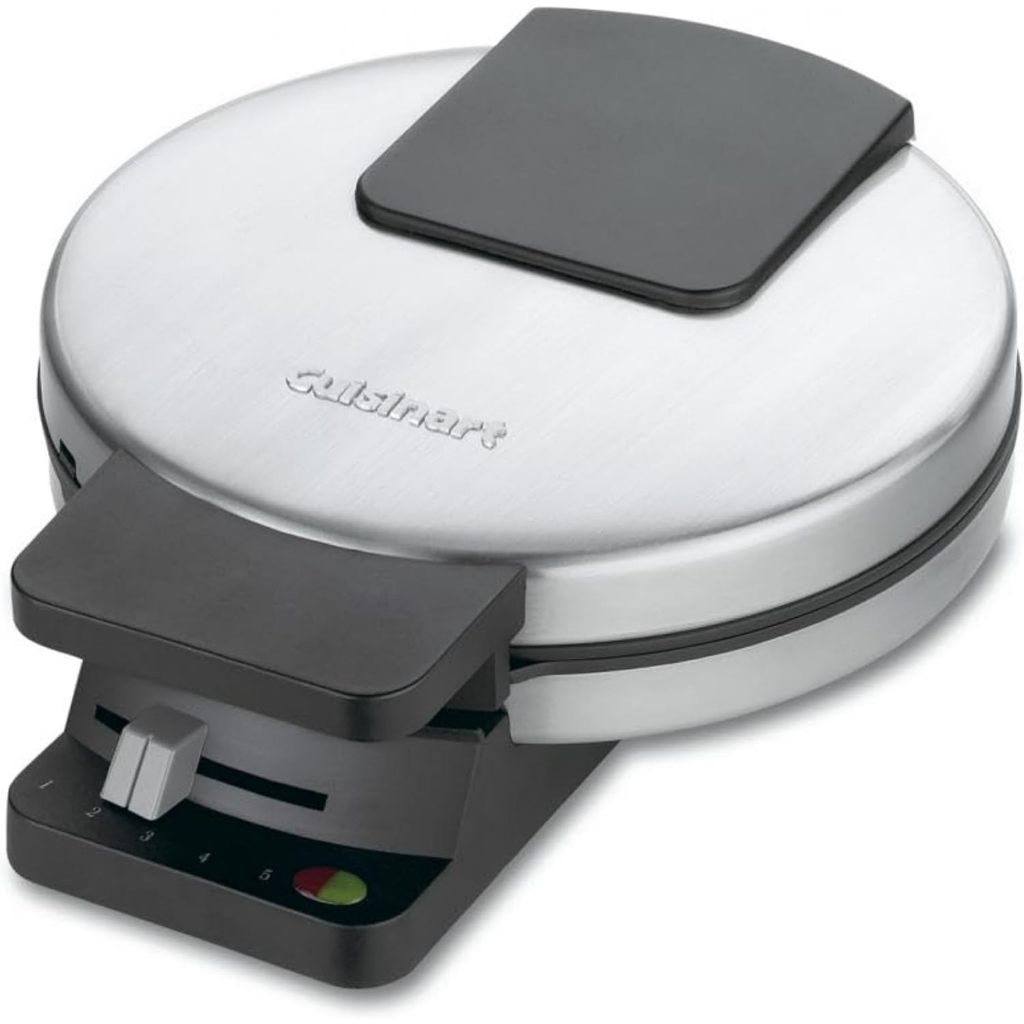 Cuisinart Waffle Maker, 1250W Round Classic Waffle Iron, 5-Setting Adjustable Browning