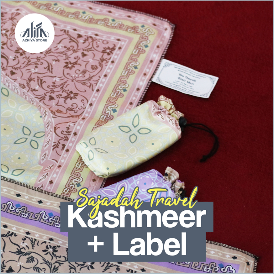 Sajadah Travel Motif Kashmeer Free Label Custom Satin Premium 100x50Cm Sajadah Tahlilan 40 hari Yasi