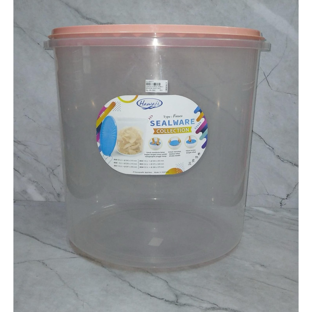 TOPLES KERUPUK 32 LITER HAWAII FRESCO 5634 / SEALWARE HAWAII / TOPLES PLASTIK / TEMPAT BERAS - HAWAI
