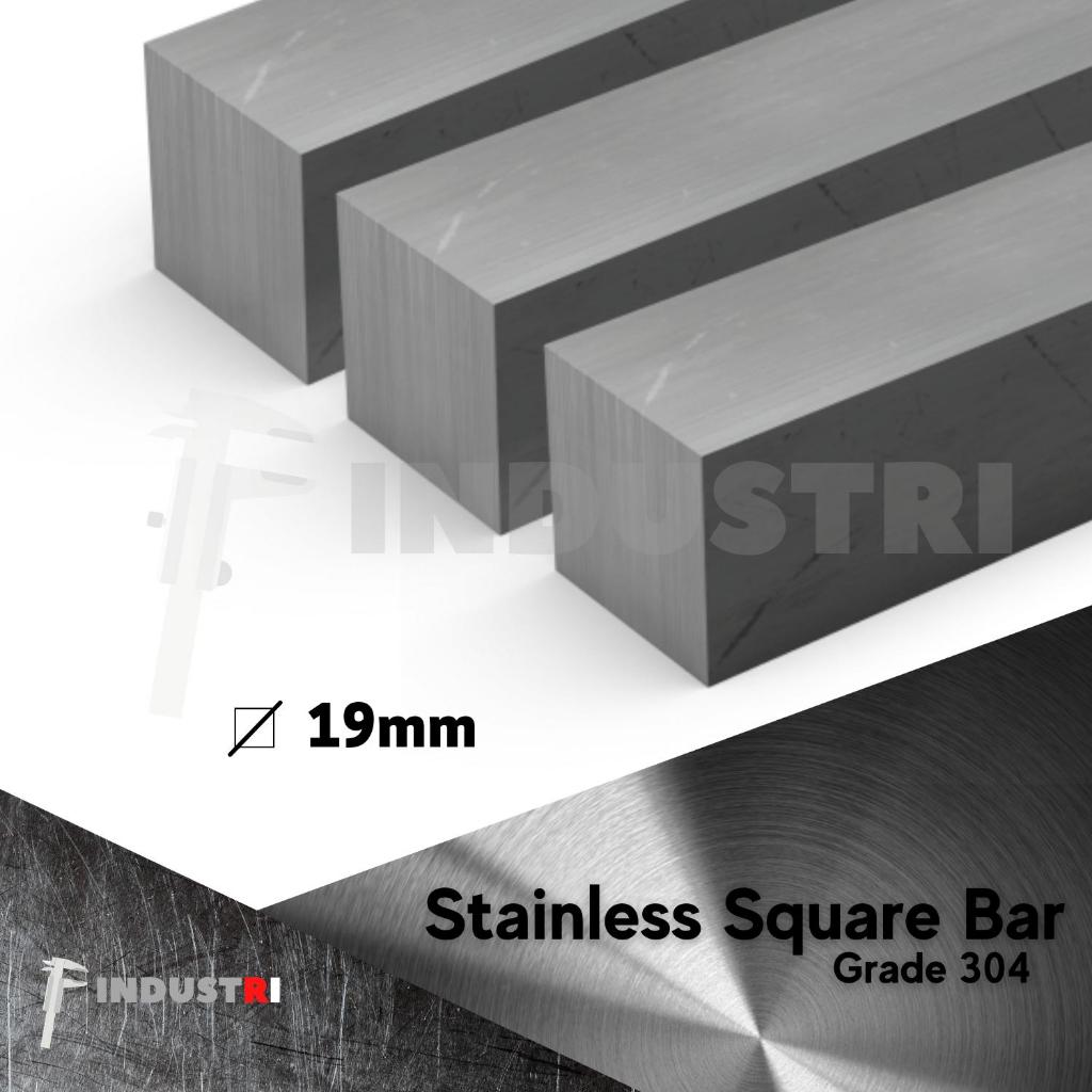 AS STAINLESS STEEL 304 NAKO 19 x 19mm | persegi kotak SUS 304