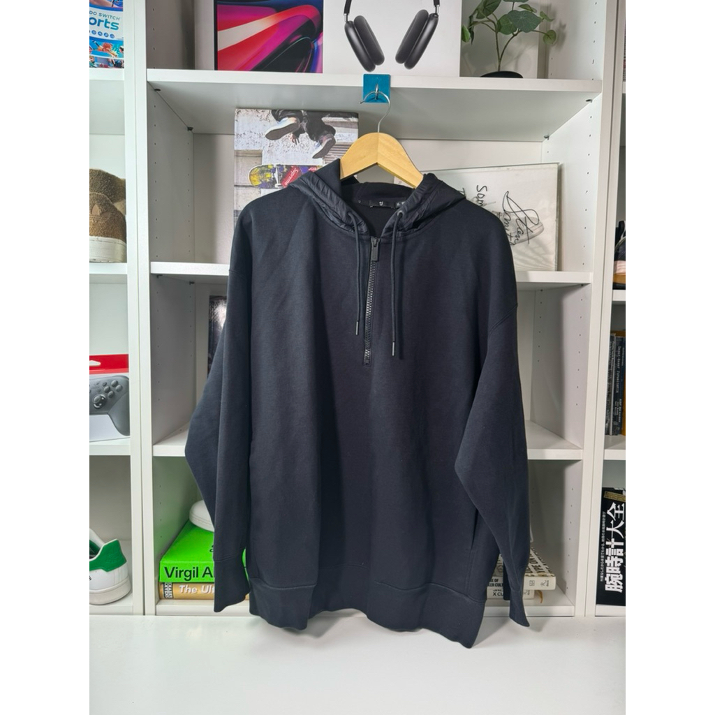 Uniqlo x jill sender +J Sweat Half zip hoodie black