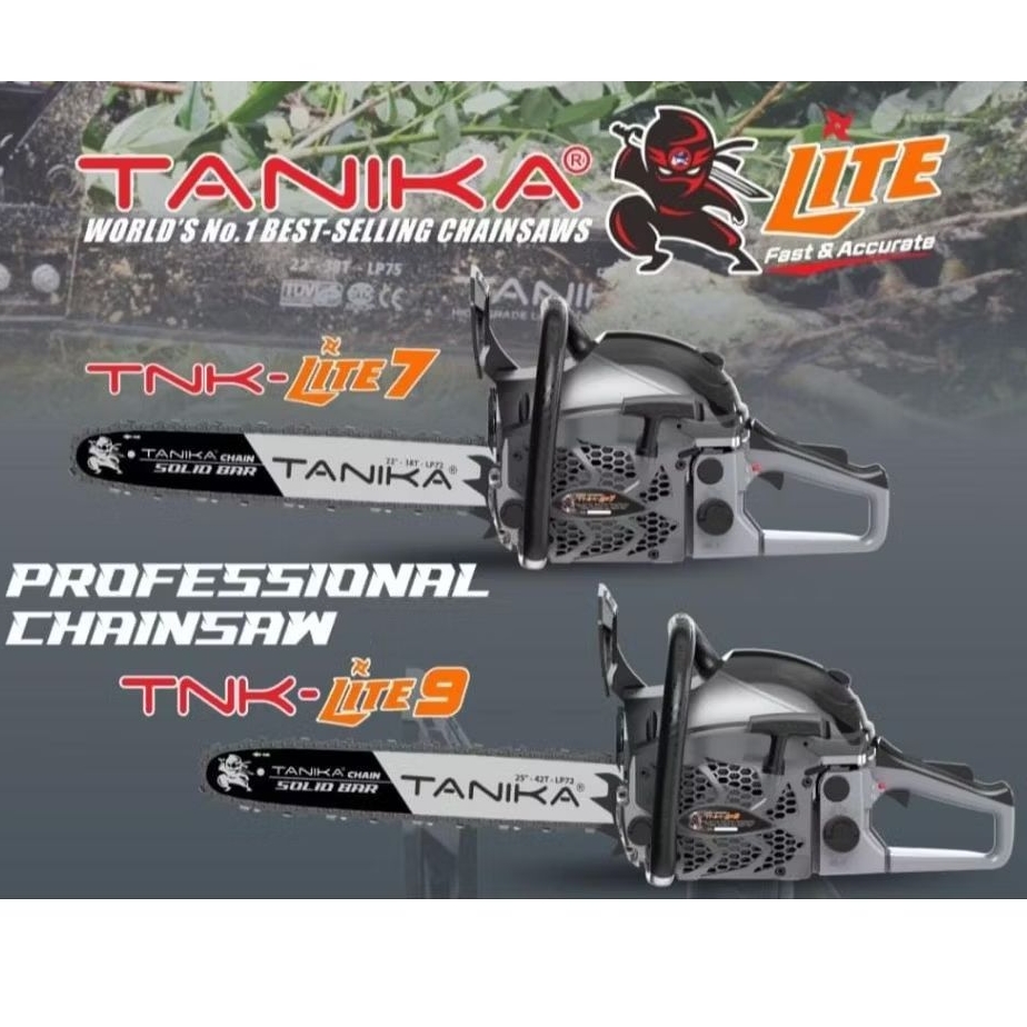 MESIN CHAINSAW TANIKA LITE 9 / MESIN SENSO GERGAJI KAYU POHON TANIKA LITE 9 (bar 42) / LITE 7 (bar38