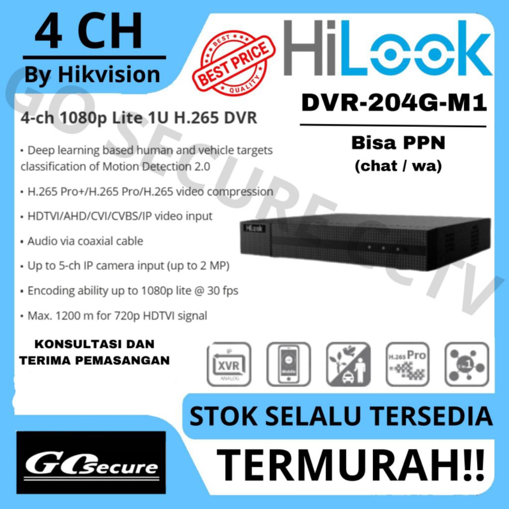 DVR 4CH Hilook DVR-204G-M1/T DVR 4 Channel