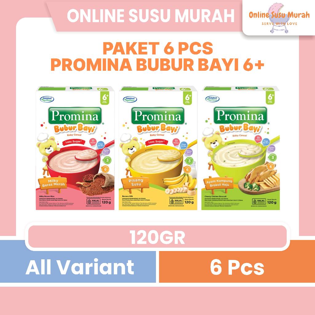 PROMINA PAKET 6 PCS BUBUR BAYI 6 + 120 GR BUBUR TIM INSTAN 120GR MPASI BAYI PRLA
