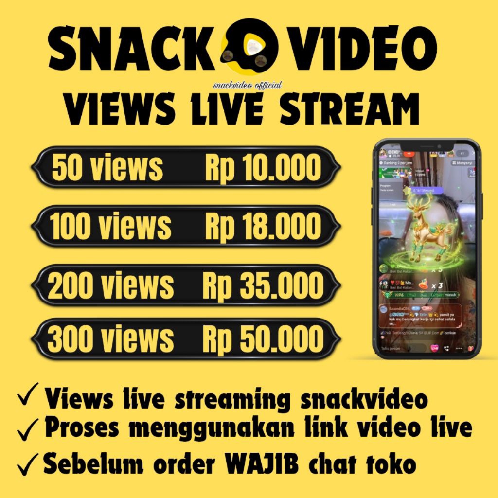Snack Video Views Live Stream Siaran Langsung