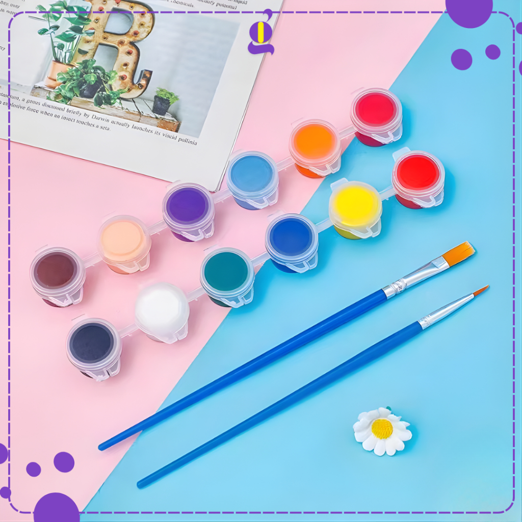 Cat akrilik Set 6 Warna 12 Warna/Cat Akrilik Kanvas Lukisan Kanvas Cat Mewarnai Cat Akrilik 3ml