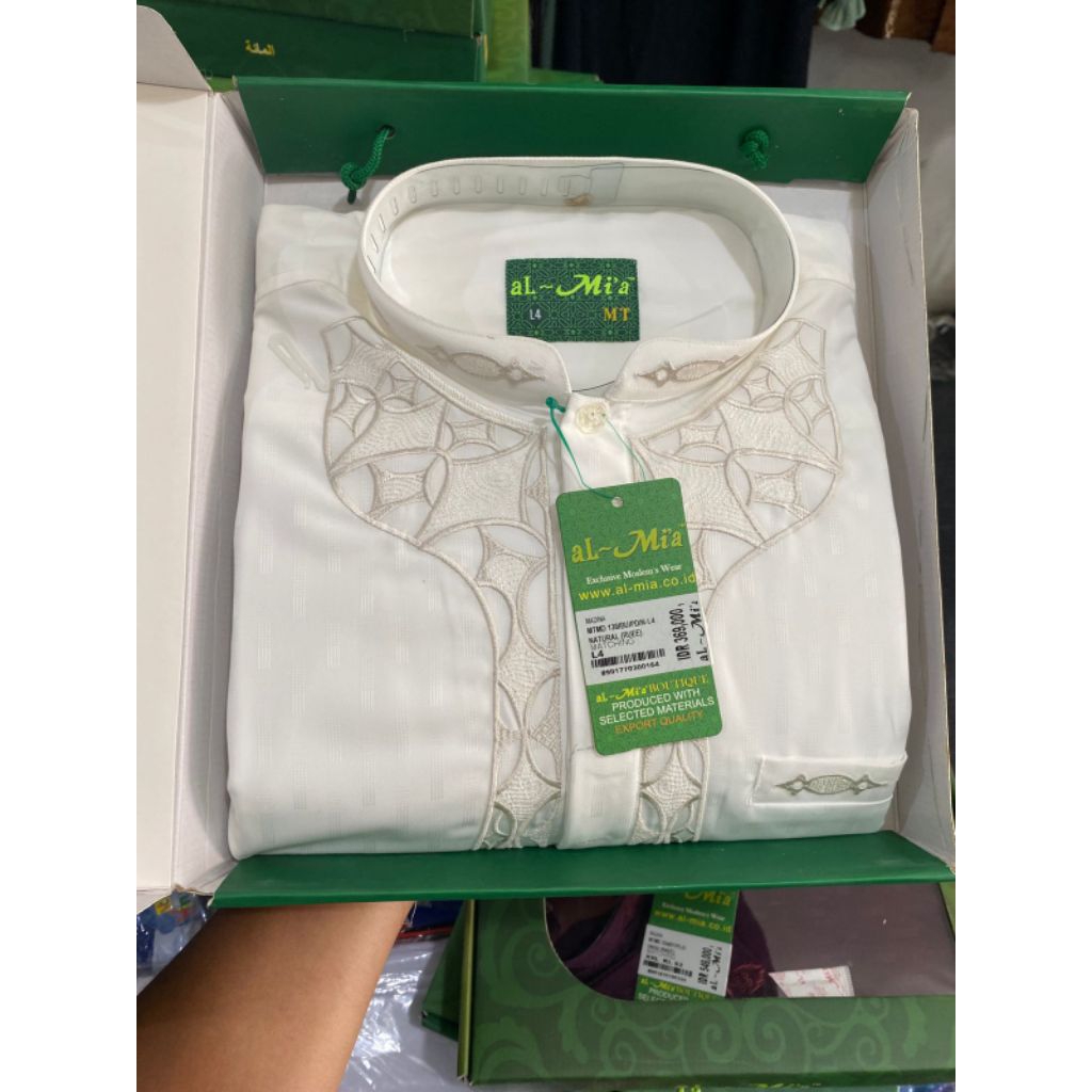 Koko Putih Almia Mt Premium Lengan Panjang Size S-L4 | Baju Koko Putih AlMia MT Platinum | Koko Almi