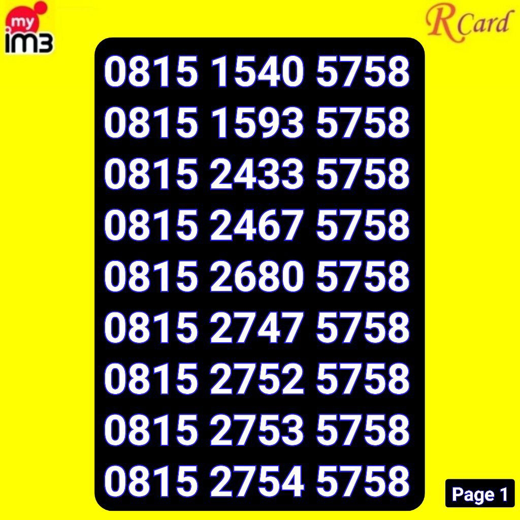 Perdana Nomor Cantik Indosat Im3 Maju Mapan 5758