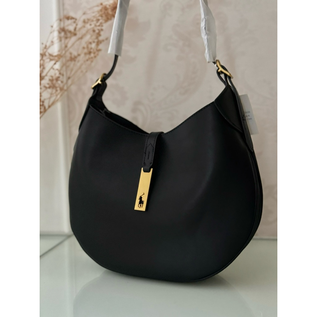 Leather POLO RALPH LAUREN Shoulder Bag in Black