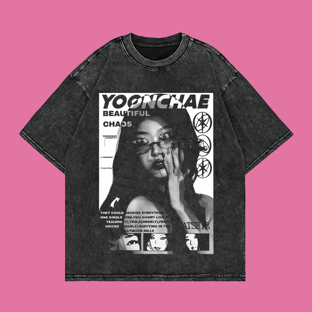 Resmora "Yoonchae" Stone Wash Oversized T-Shirt | Washing | Kaos Oversize | Vintage | Atasan | Kaos 