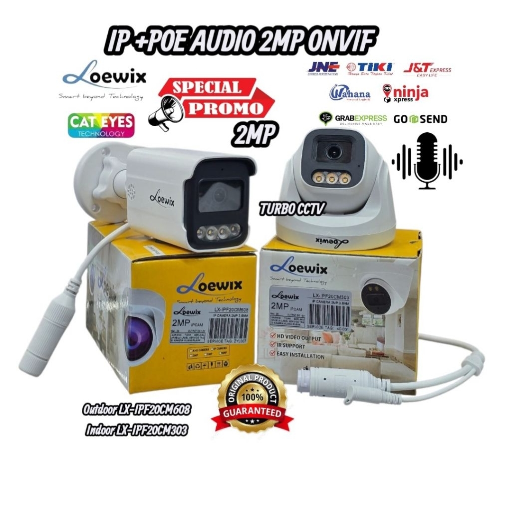 IP CAMERA 2MP COLORVU AUDIO/ IP CAMERA CCTV INDOR  SUPPORT POE ONVIF