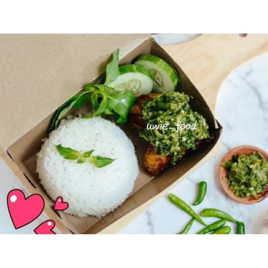 Nasi+Ayam penyet Sambel ijo
