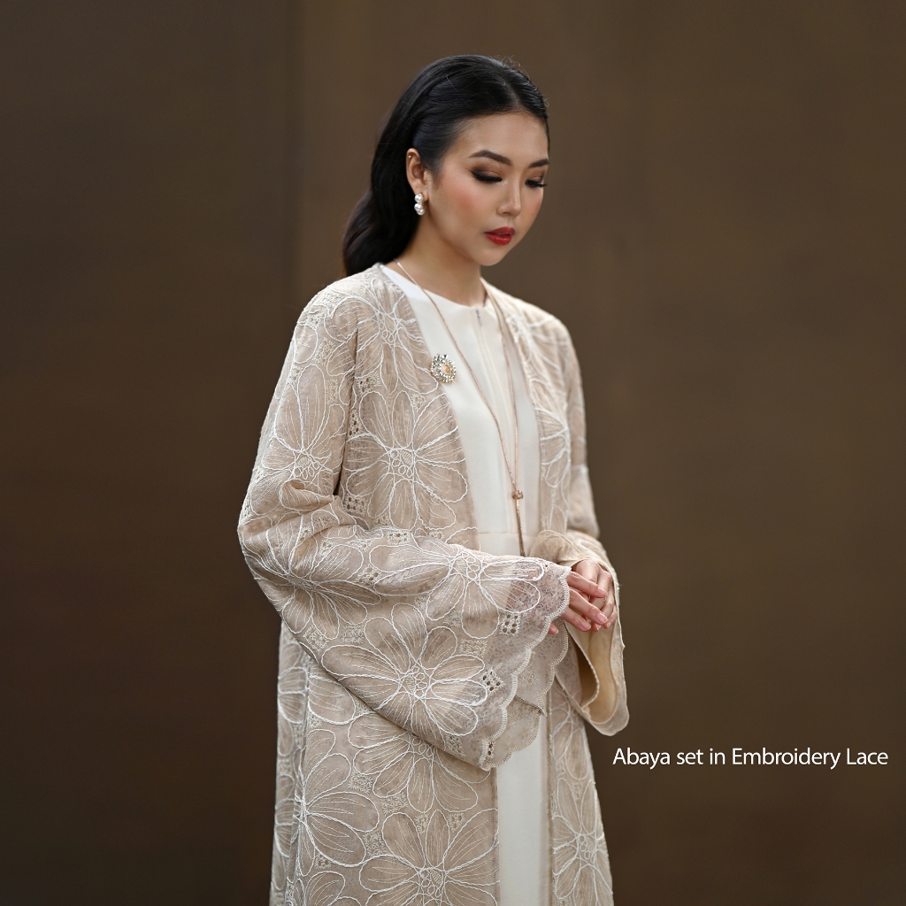 Summer Dahlia Abaya Beautiful n Premium Embroidery Lace