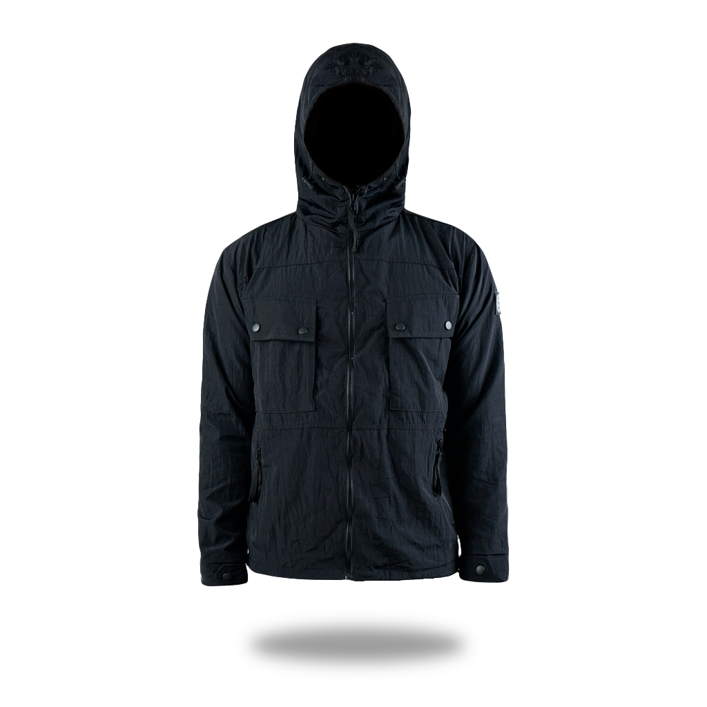 Jaket Casual Hooligan Tribun Nylon Crinkle Carrtritch - Black