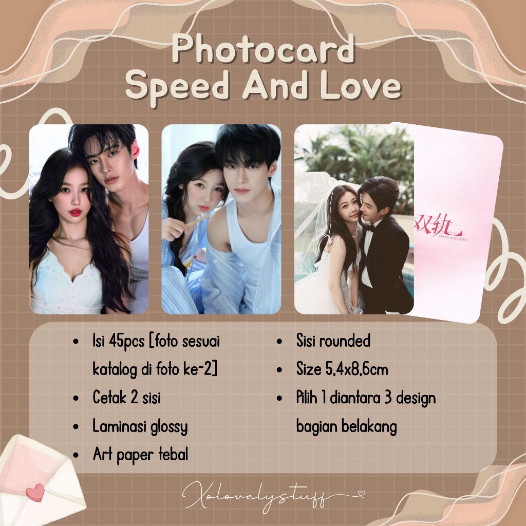 [SET] Photocard He Yu & Esther Yu Shuxin - Speed and Love Drama China 45 Pcs Art Carton Laminasi Glo