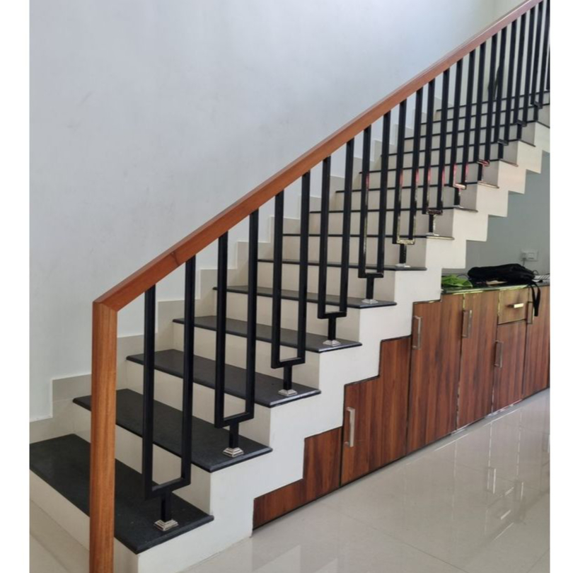 Reling Tangga Pegangan Kayu Untuk Rumah Tahan Lama Tampilan Minimalis