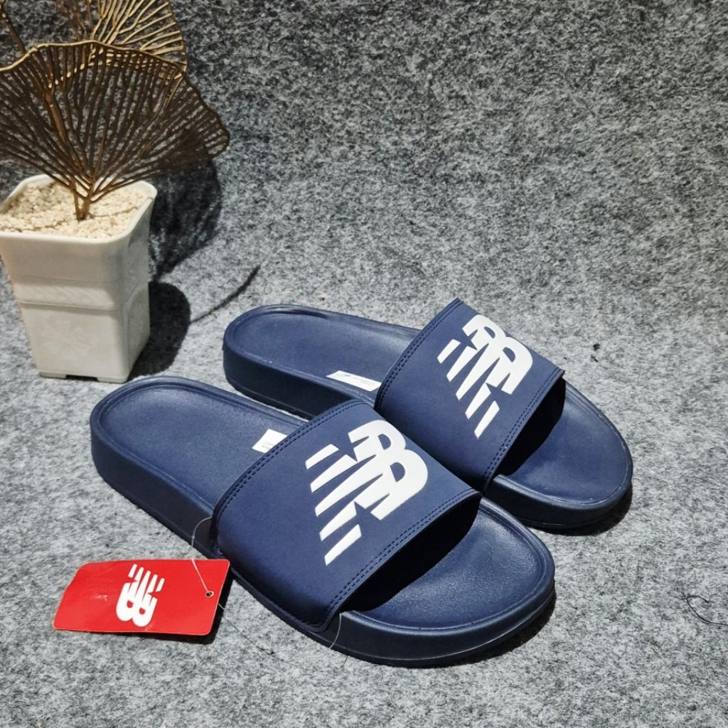 Sale new balance 200 slides sandal original sendal slop pria biru
