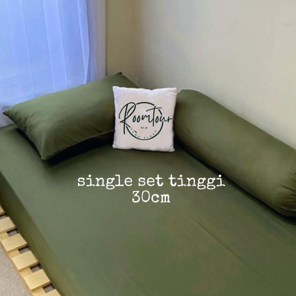 SPREI SINGLE SET POLOS TINGGI 30CM/ SPREI SINGLE TINGGI 30/ SPREI POLOS TINGGI 30