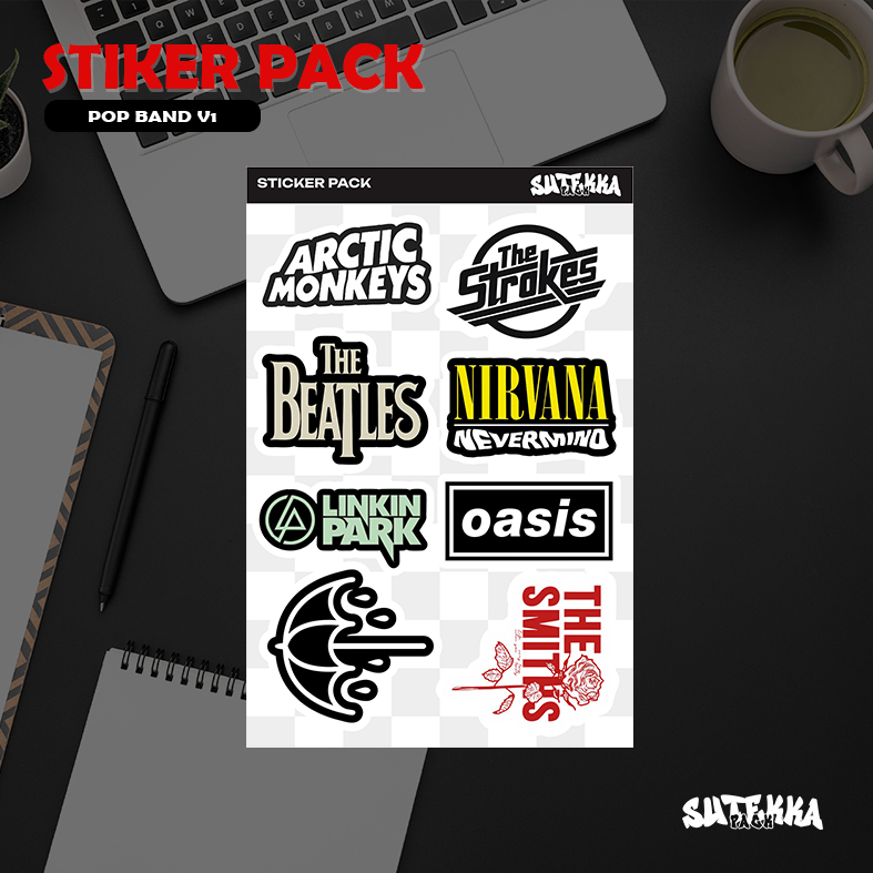 STICKER PACK POP BAND / STICKER BAND METAL/ STICKER AESTHETIC