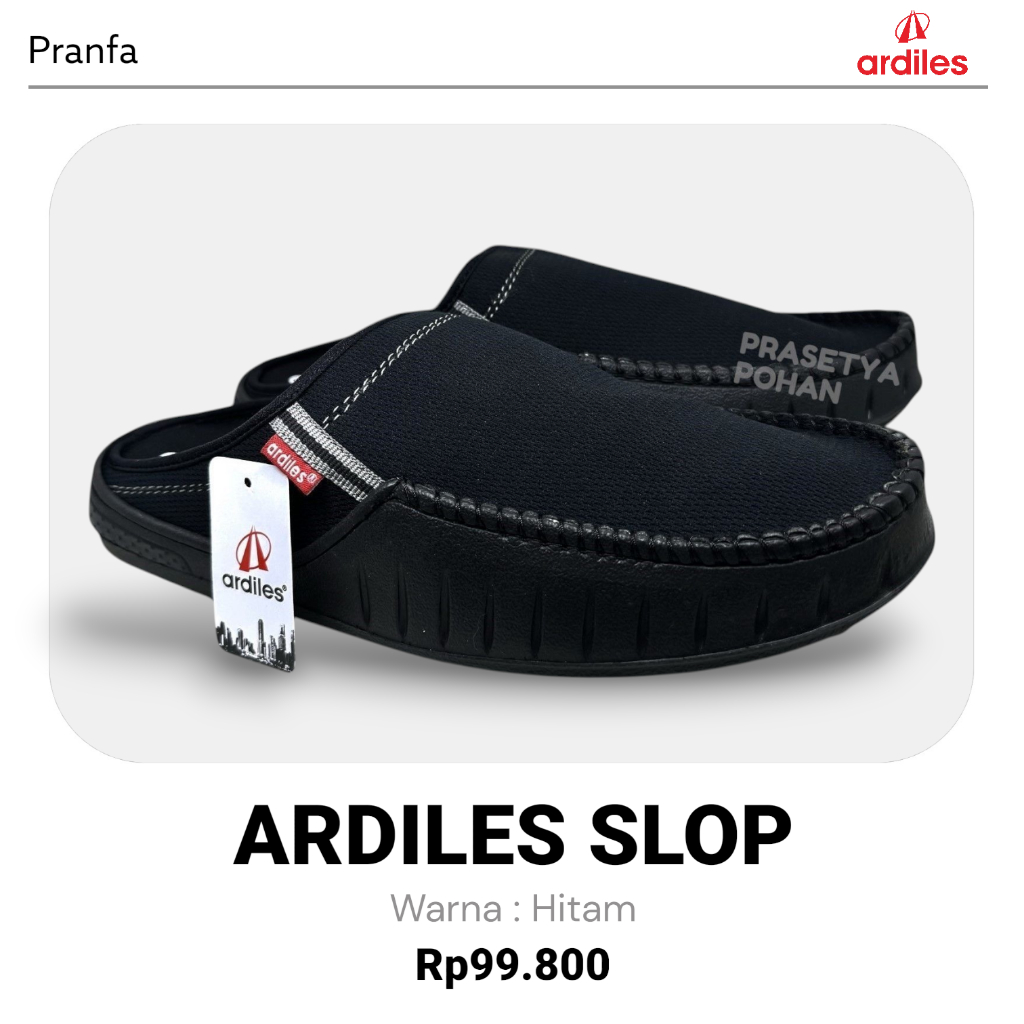 Sepatu Ardiles Pria Original - Sepatu Ardiles Pria Slip On - Ardiles AslI Slop Hitam