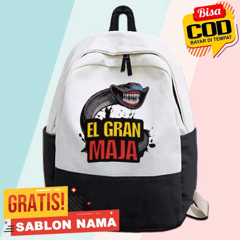 Tas Ransel Backpack anak sekolah TK SD motif karakter El Gran Maja Sea Monster