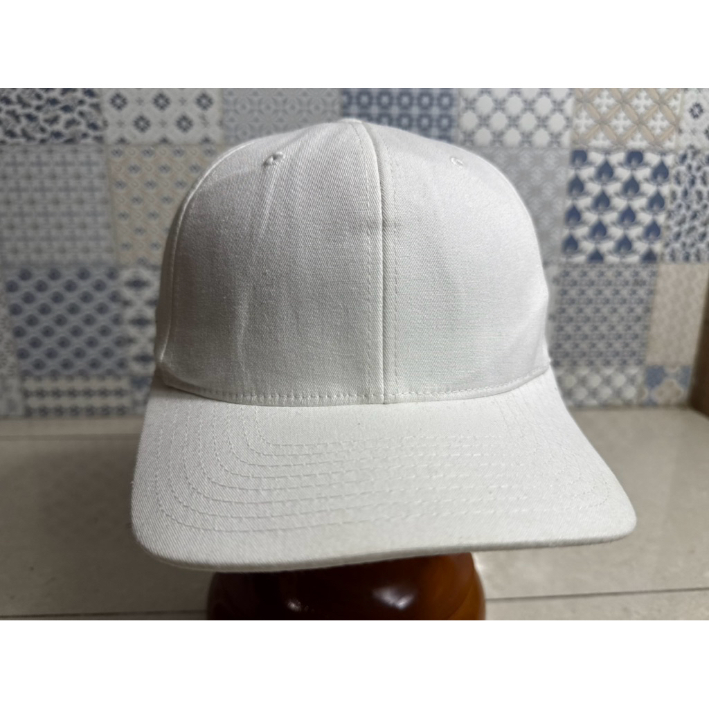 Topi Second Brand Branded White Flex It Original Full Tag Putih Polos