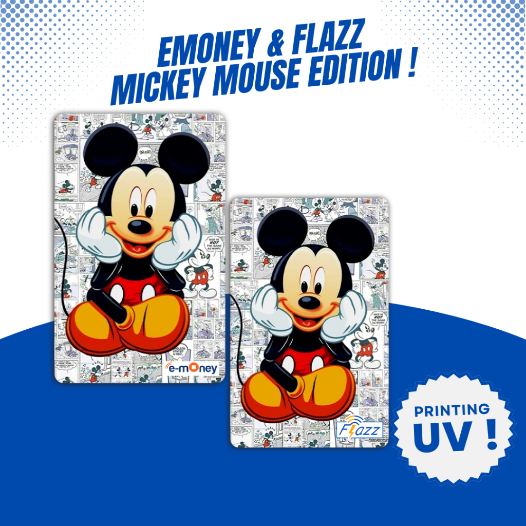 Emoney / Flazz Gen 2 Mickey Mouse - Custom Kartu Etoll Mandiri BCA Gen 2 - Support NFC