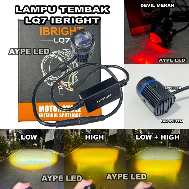 Lampu Tembak LQ7 IBRIGHT 1 Mata Bluelens Mini Laser Bahan Alumunium Waterproof Cahaya Kuning Putih