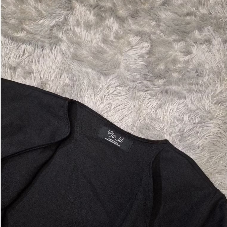 Outer Blazer Hitam Wanita CLO ID (PRELOVED) - outer luaran blazer hitam big size jumbo crepe pakaian