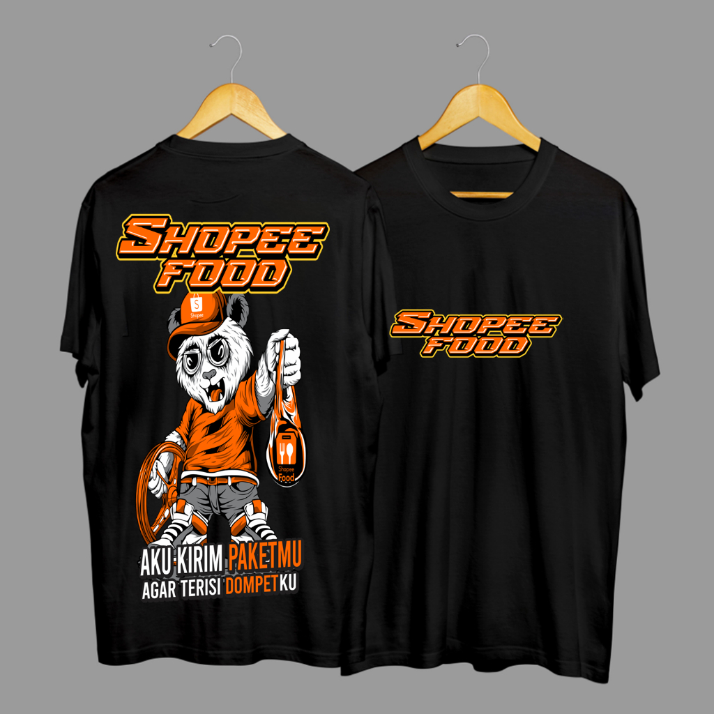 Kaos Tshirt Baju Distro Shopee Food Aku Kirim Paketmu Gass Premium Terbaru